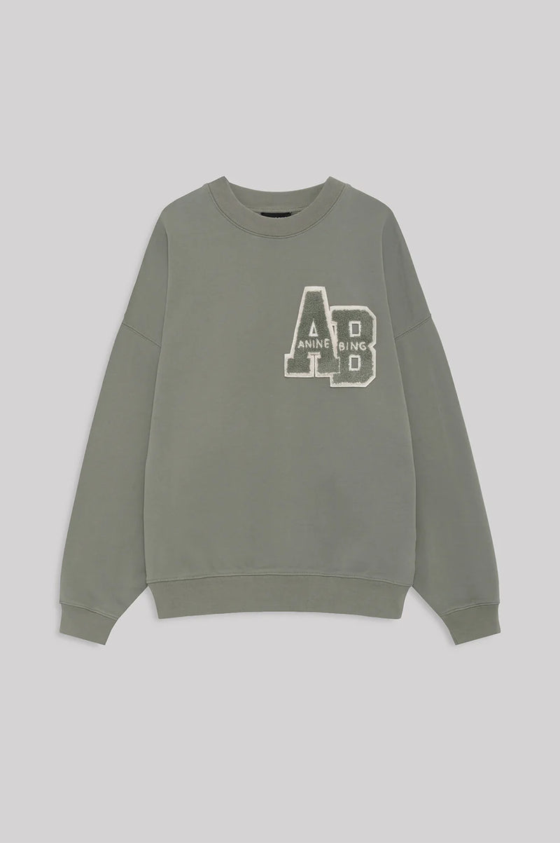 Miles Sweatshirt Letterman in Sage