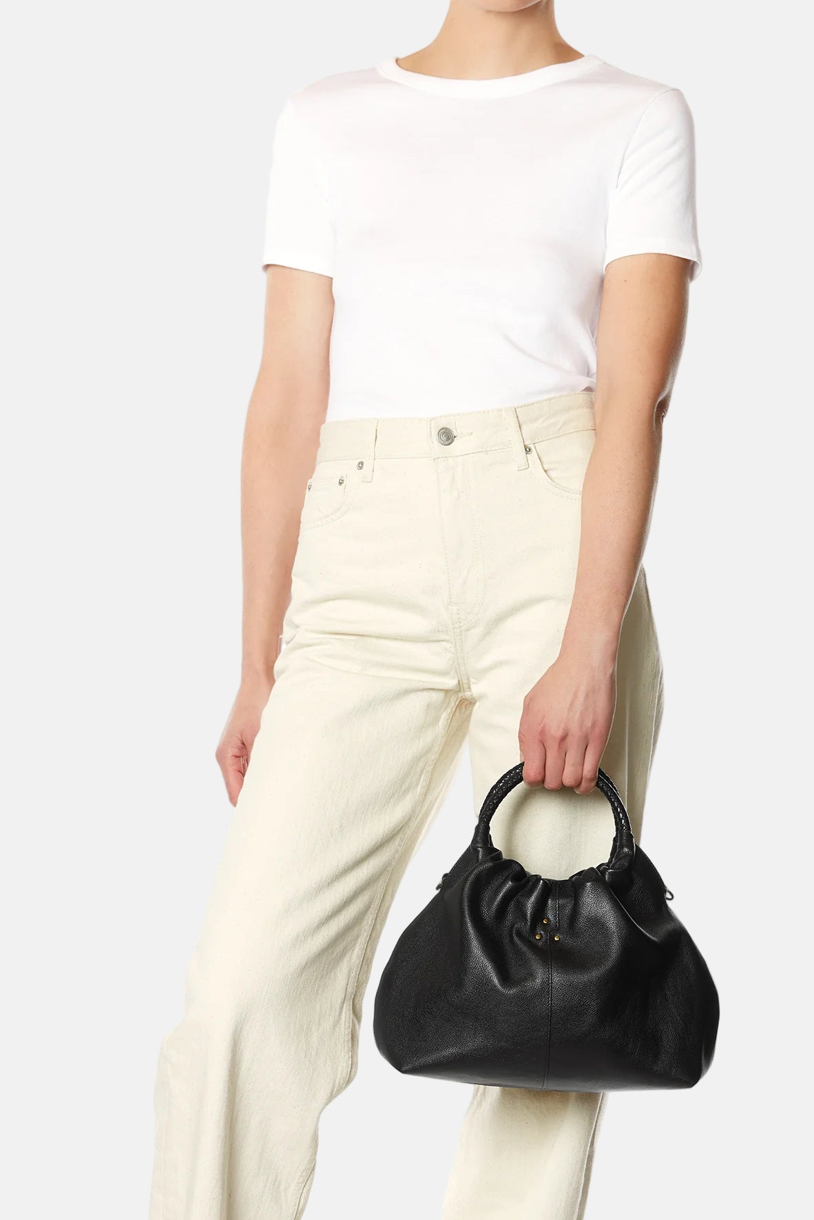 Gordi M Bag in Buffaloskin Noir Brass
