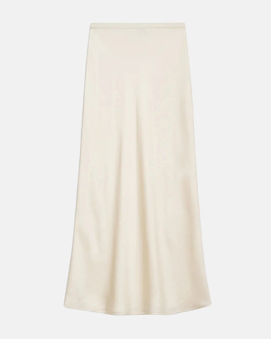 Bar Silk Skirt  Snow in White
