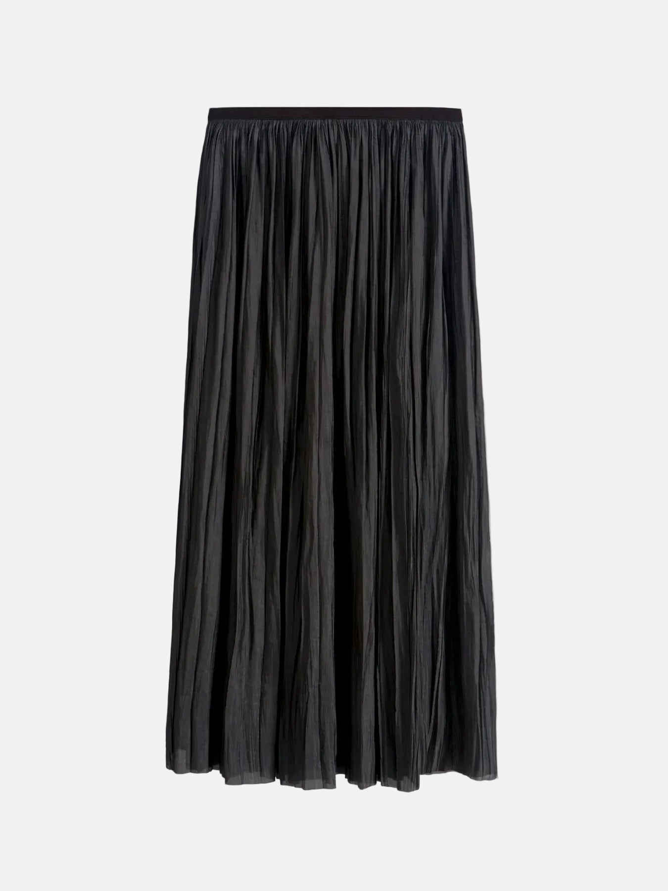 Plisse Midi Skirt in Brown