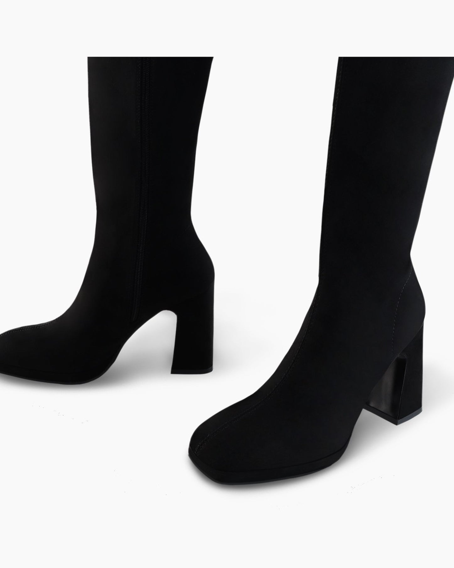 Limbo Block Heel High Boot in Black Suede