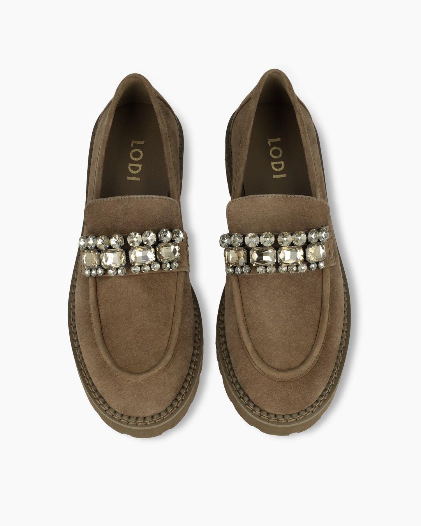 Chunky Loafer in Taupe Suede