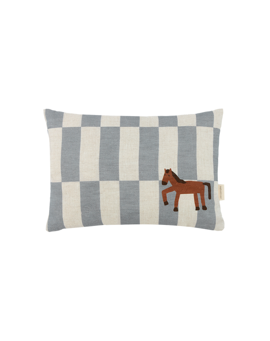 Blue tiles horse cushion - Nobodinoz