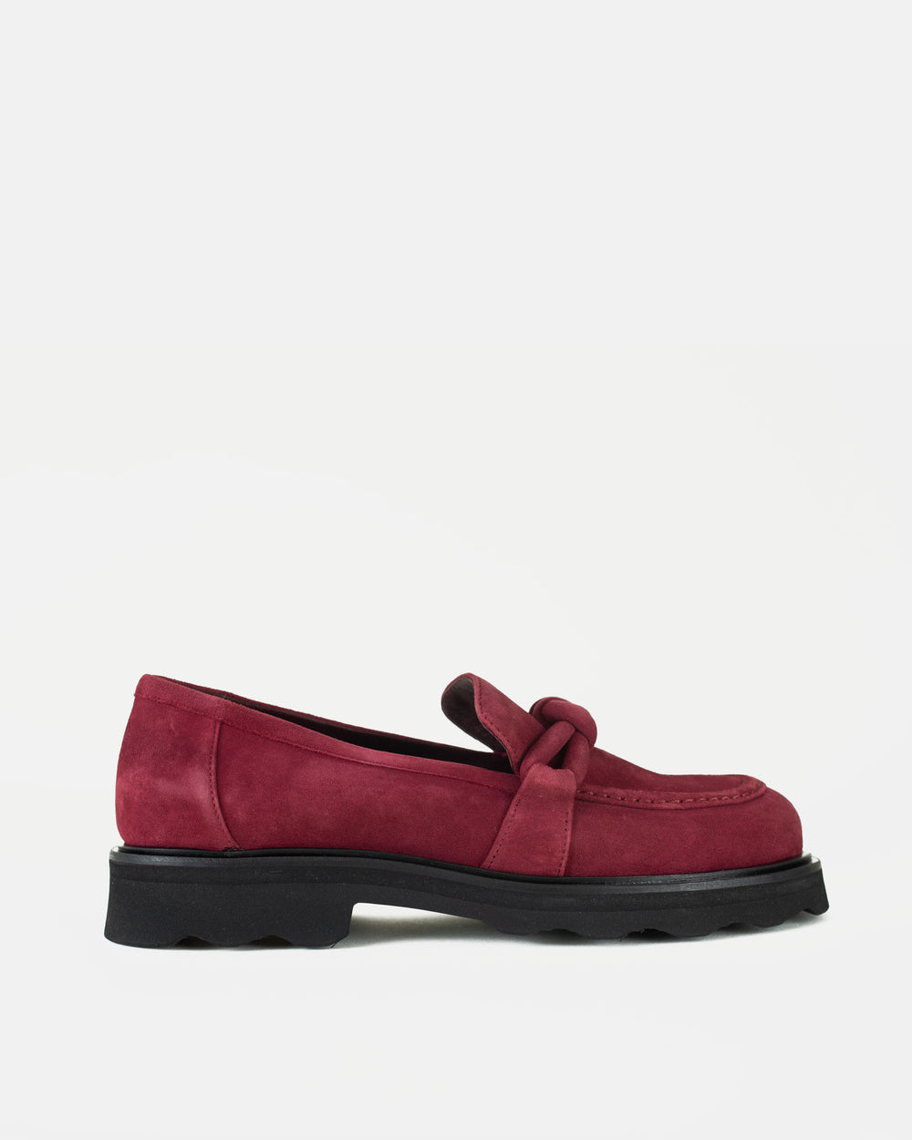 Suede Loafers in Cranberry
