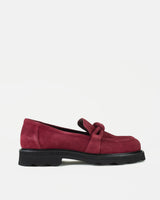 Suede Loafers in Cranberry