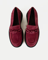 Suede Loafers in Cranberry