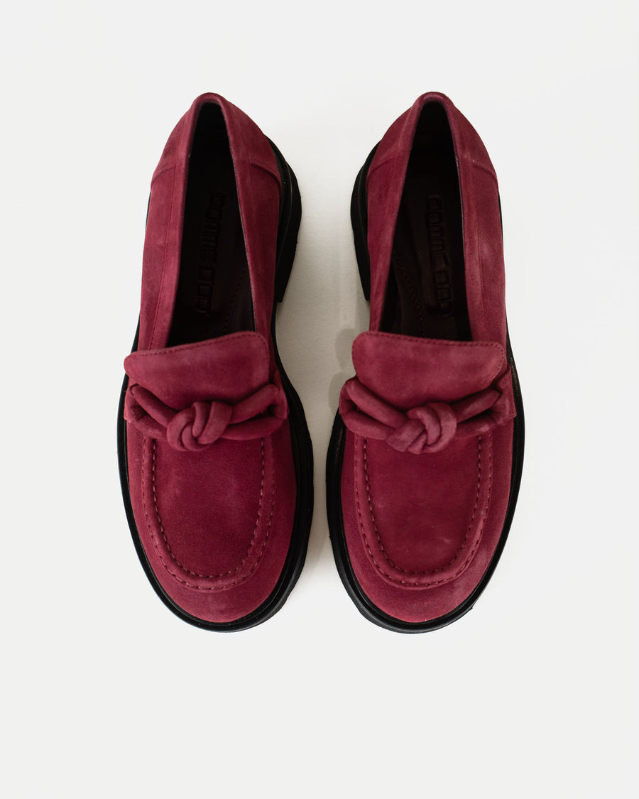 Suede Loafers in Cranberry