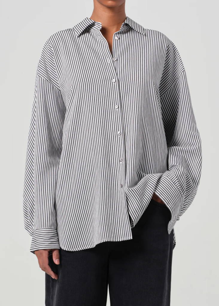 BRONA SHIRT IN SOLENE STRIPE  - AGOLDE