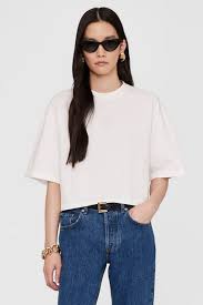 MYERS CROPPED TEE - IVORY- ANINE BING