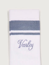 Lamar Club Stripe Sock in White / Ash Blue