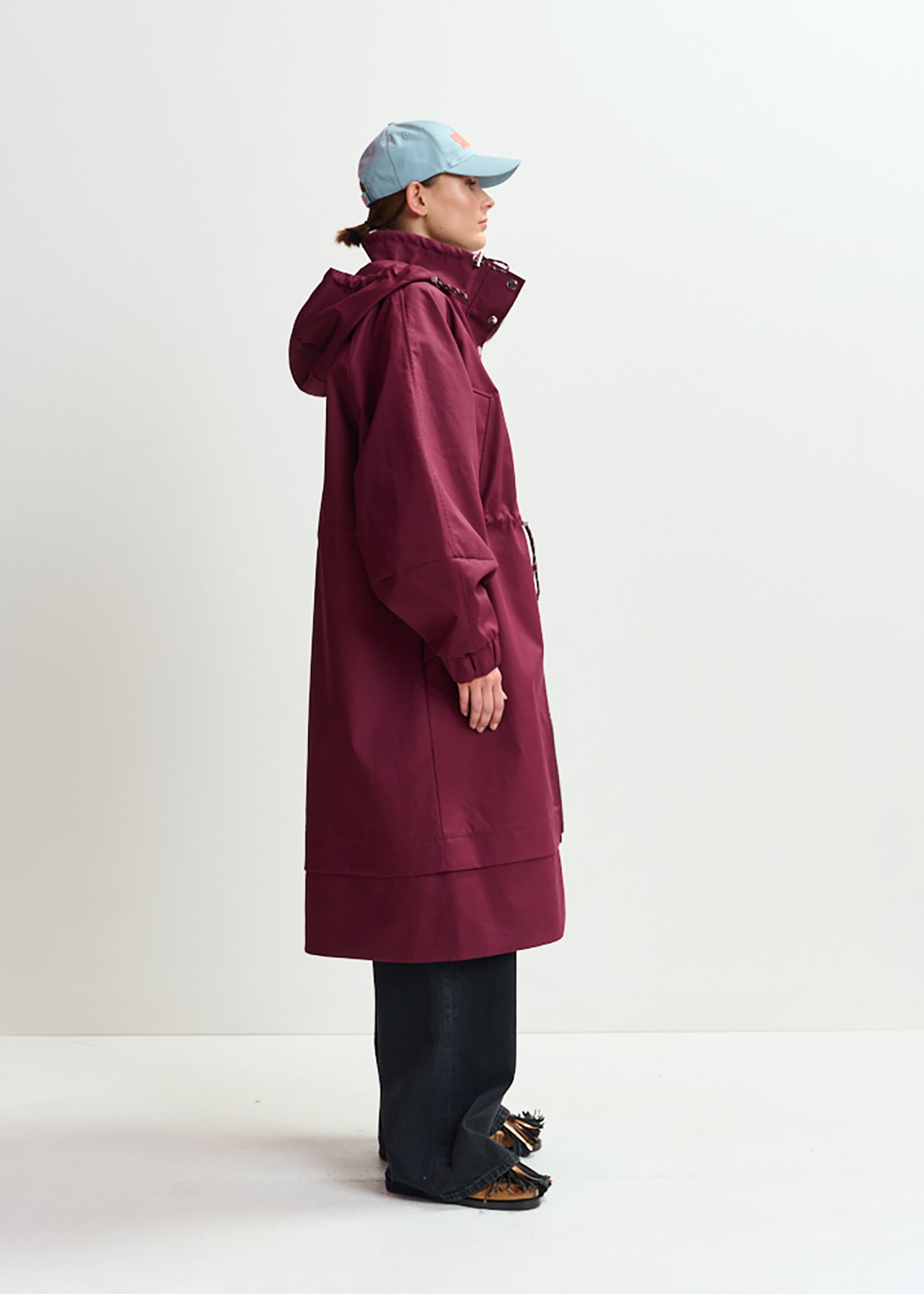 Identify oversized rain coat