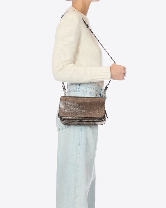 Bobi S Bag in Goatskin Lame Champagne