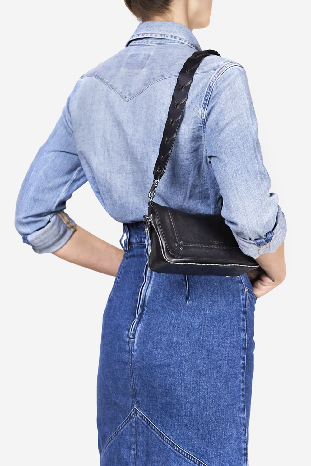 ANSE TRESSEE BLACK COWSKIN STRAP