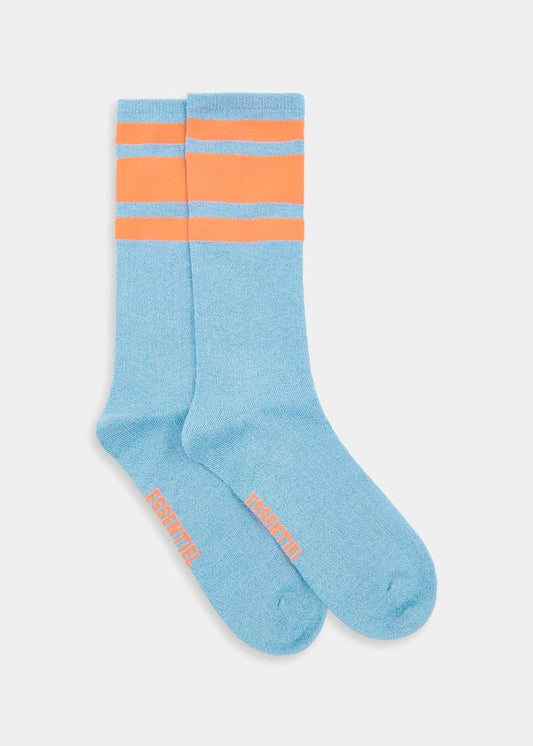 Rib Knitted Socks in Blue