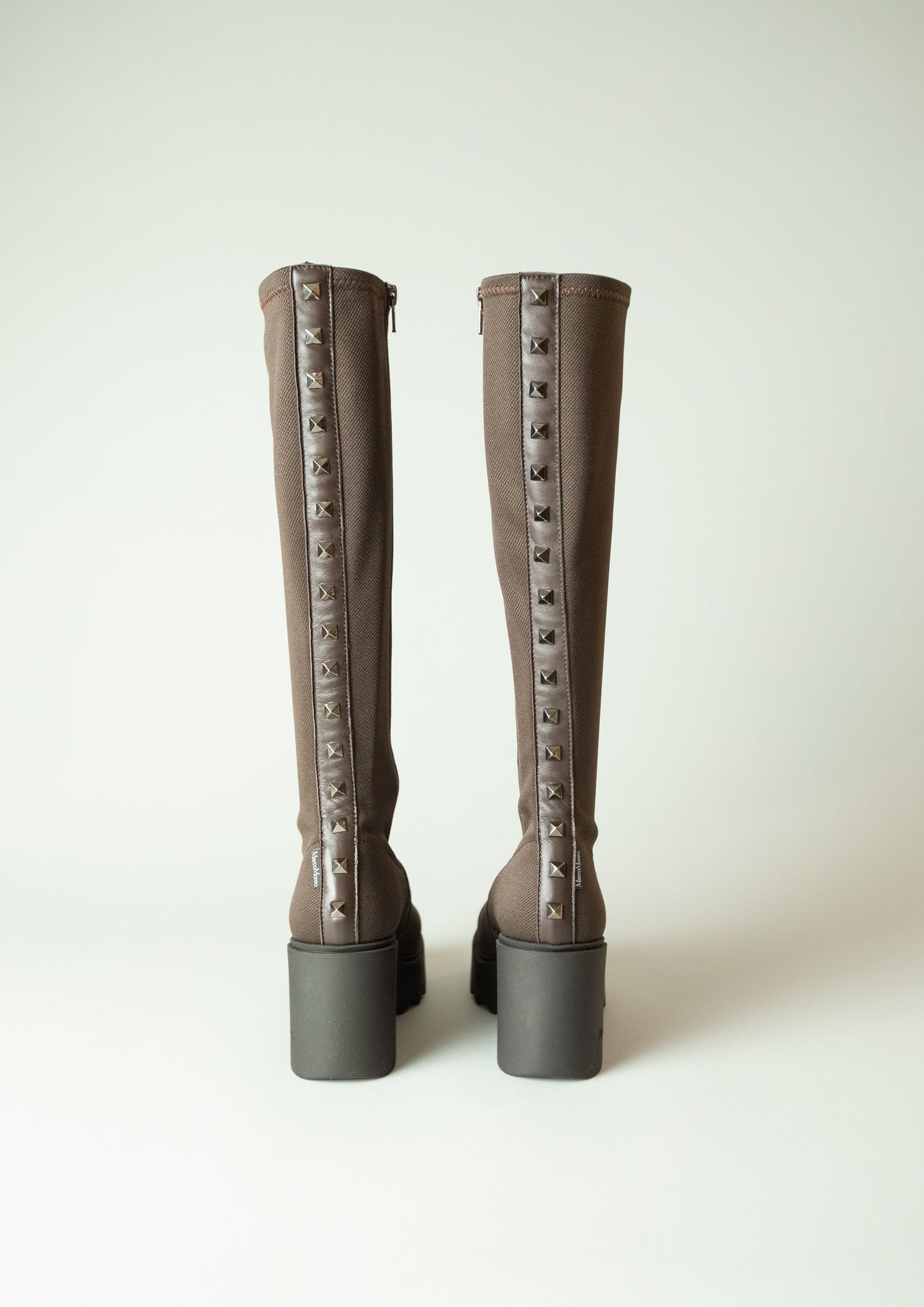 Platform Wedge with studs in Brown