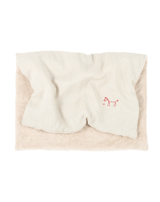 Embroidered winter blanket in french linen - Nobodinoz