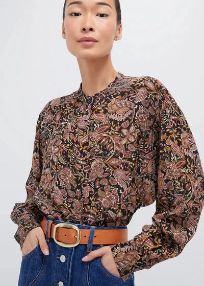 CATCHELL SHIRT - BLACK/OCHRE - ISABEL MARANT