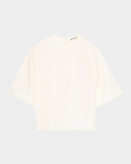 Buttoned Silk Top in Cream