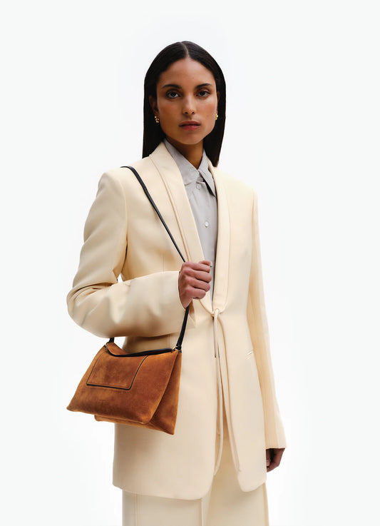 Penelope Slouch Bag in Cognac Suede