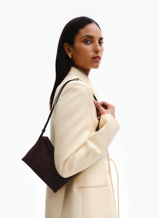 Penelope Slouch Mini Bag in Acai Suede