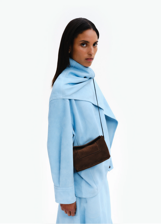 Penelope Slouch Mini Bag in Palisander Suede