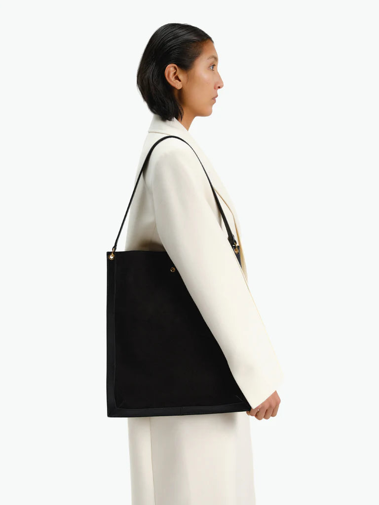 Penny Tote in Tabbaco Suede/Black