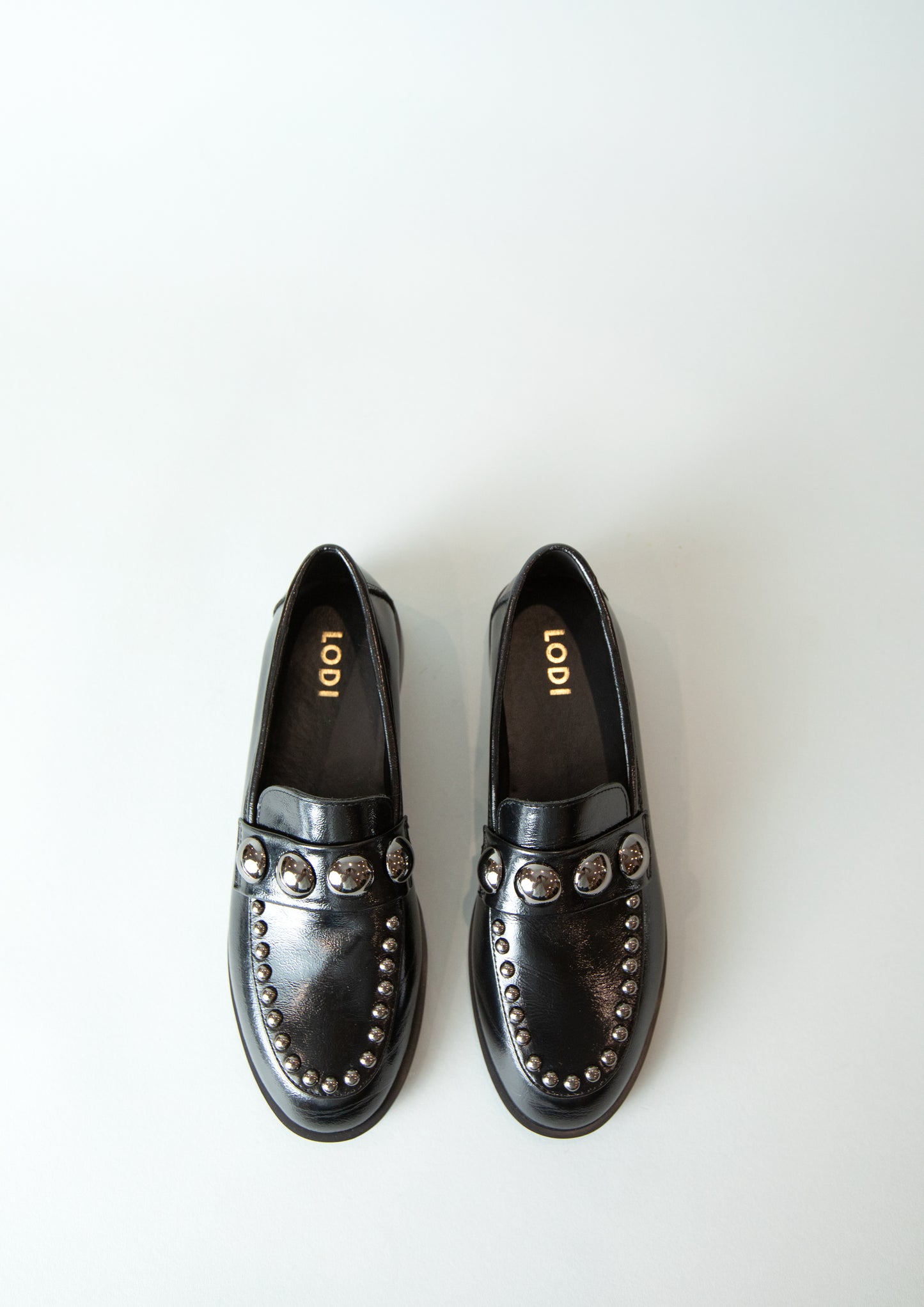 Loafer with Silver Studs in Black