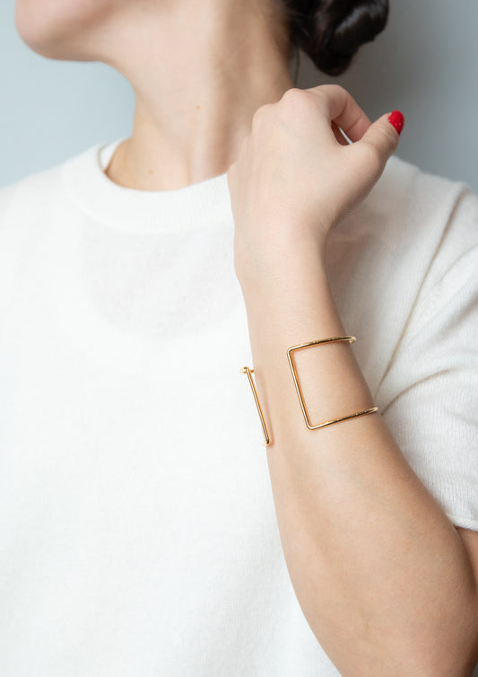 Double Slim Cuff in Gold
