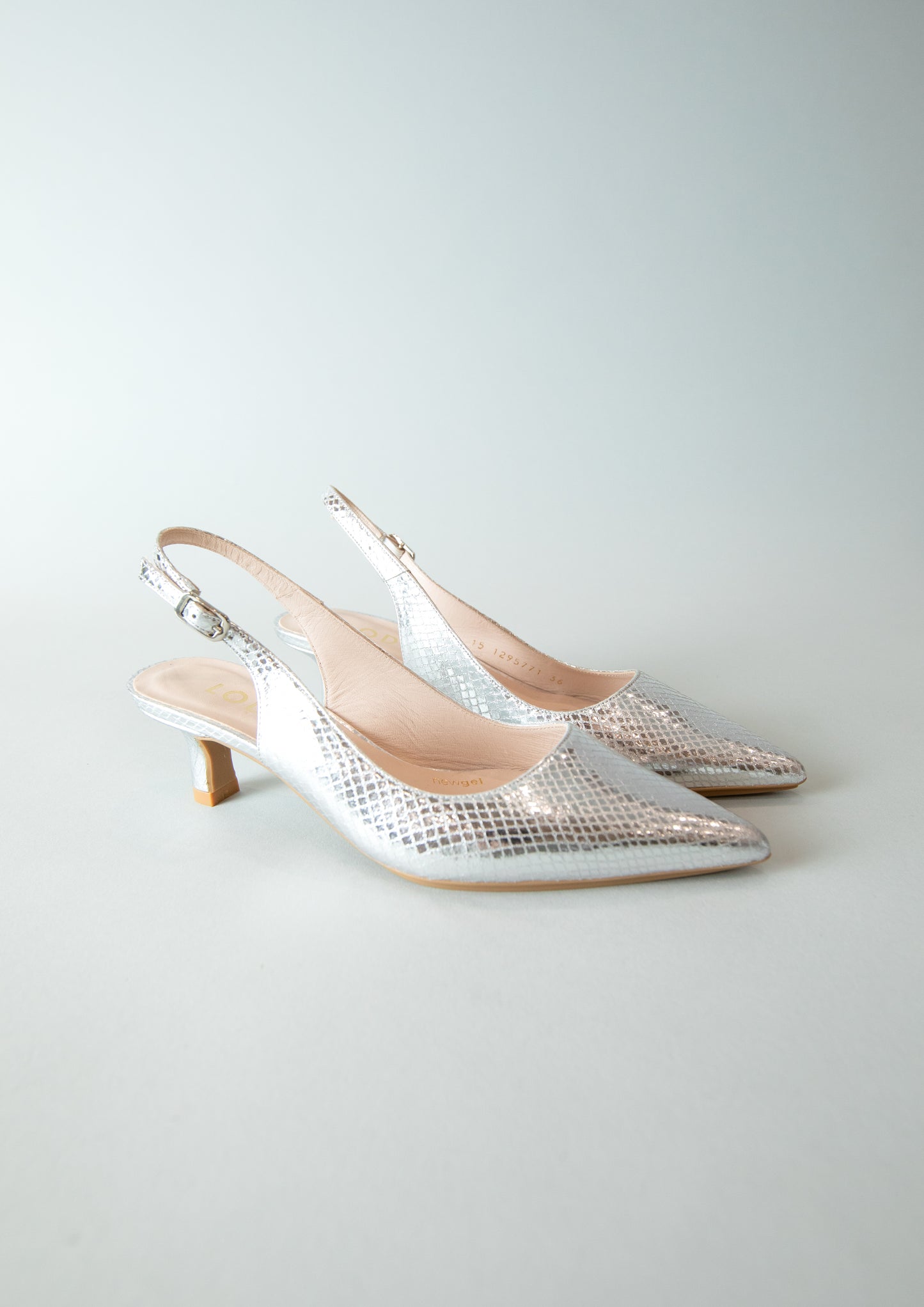 Chetus Kitten Heel in Silver