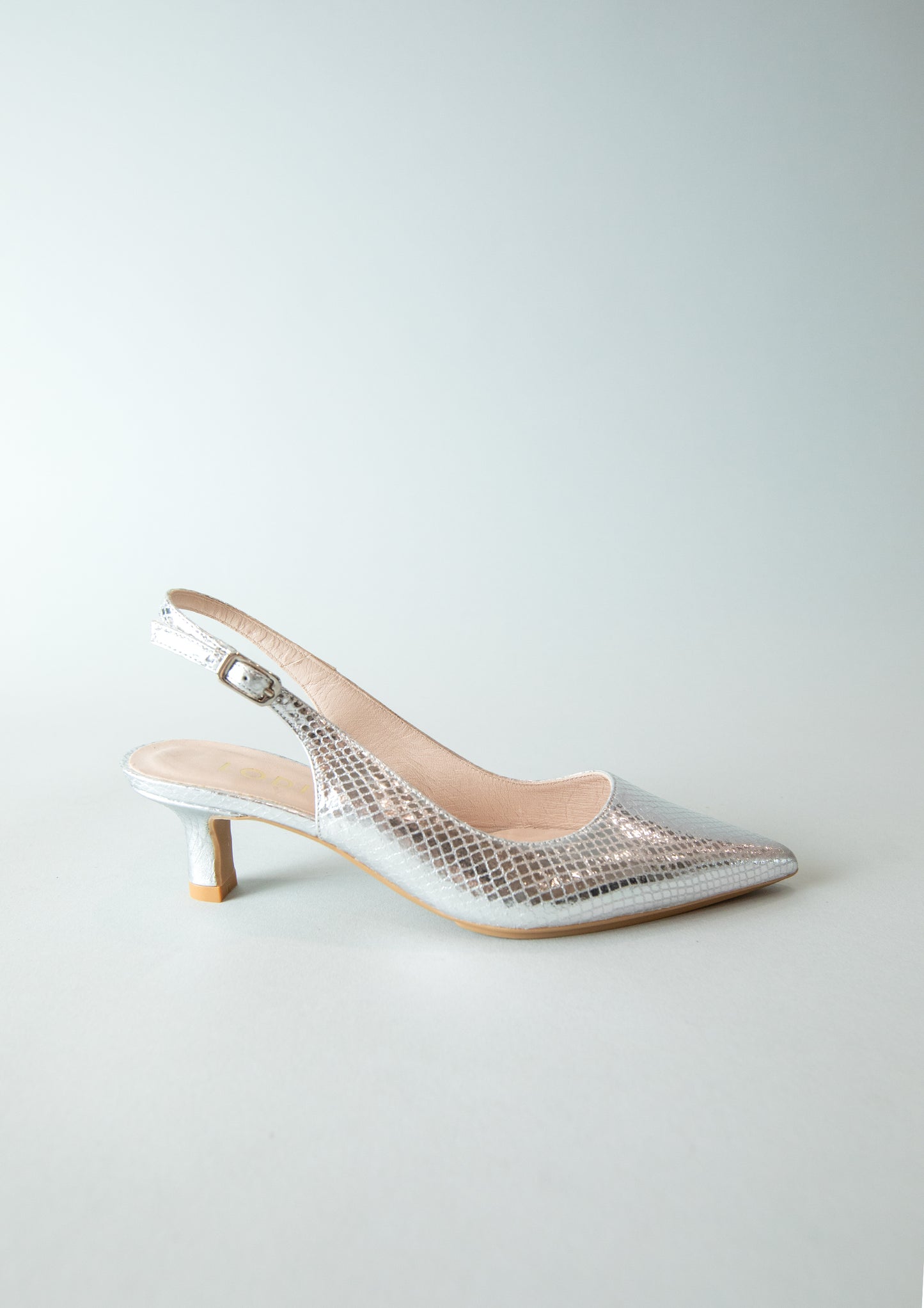 Chetus Kitten Heel in Silver