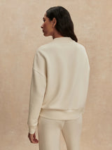 Reena Button Front Sweat in Pristine