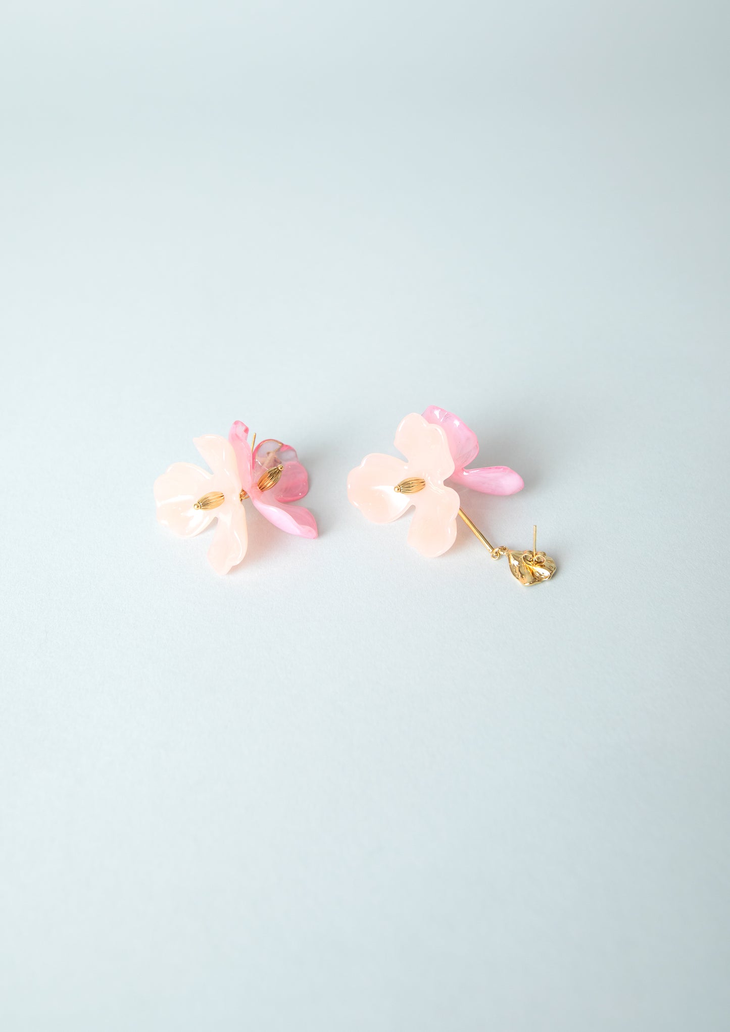Selene Floral Drop Earrings in Pink
