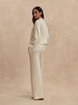 Reena Button Front Sweat in Pristine