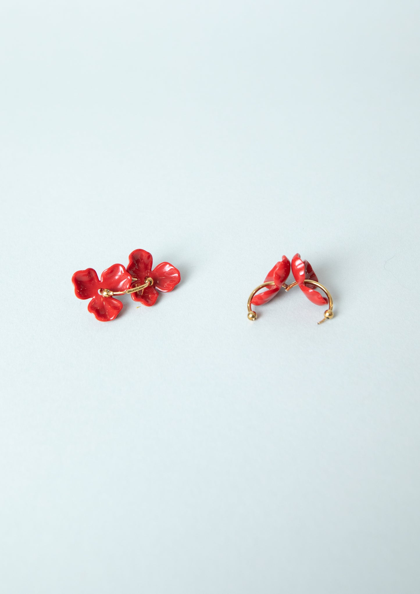 Flower Charm Hoop in Red