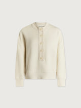 Reena Button Front Sweat in Pristine