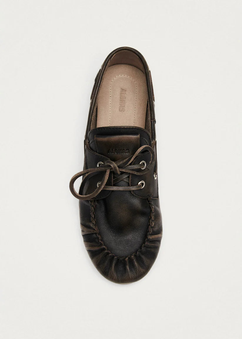 Rowan Vintage Effect Leather Loafers in Brown