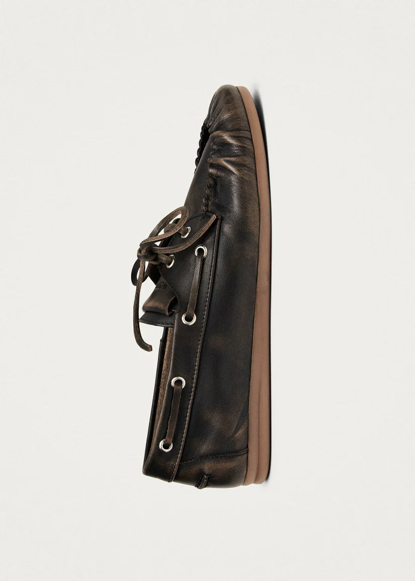 Rowan Vintage Effect Leather Loafers in Brown