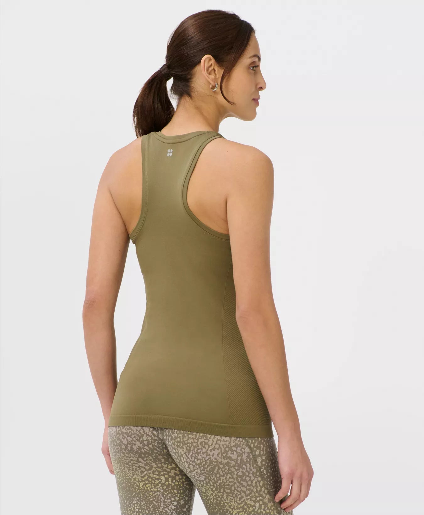 Athlete Seamless Gym Vest in Khaki Brown