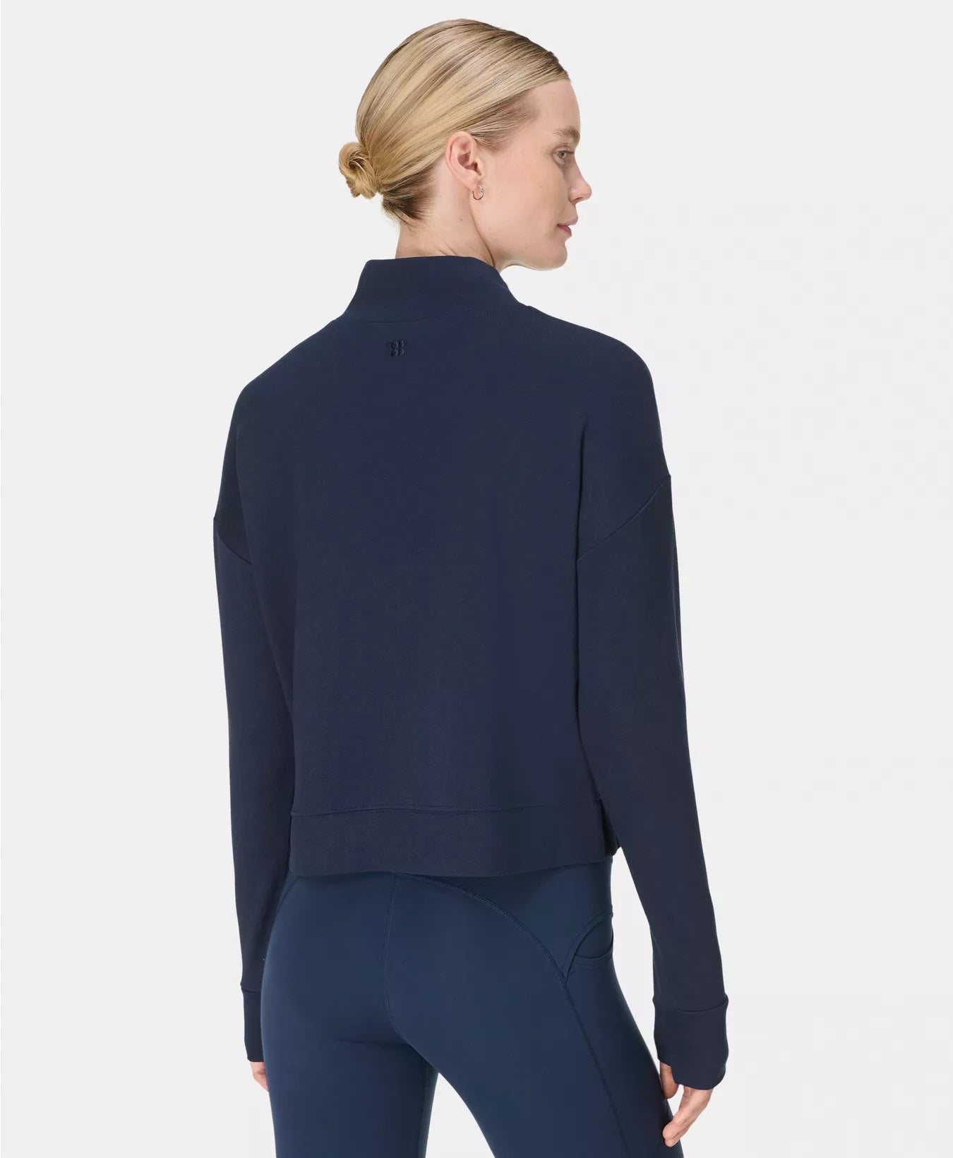 After Class Funnel Neck Sweatshirt in Navy Blue