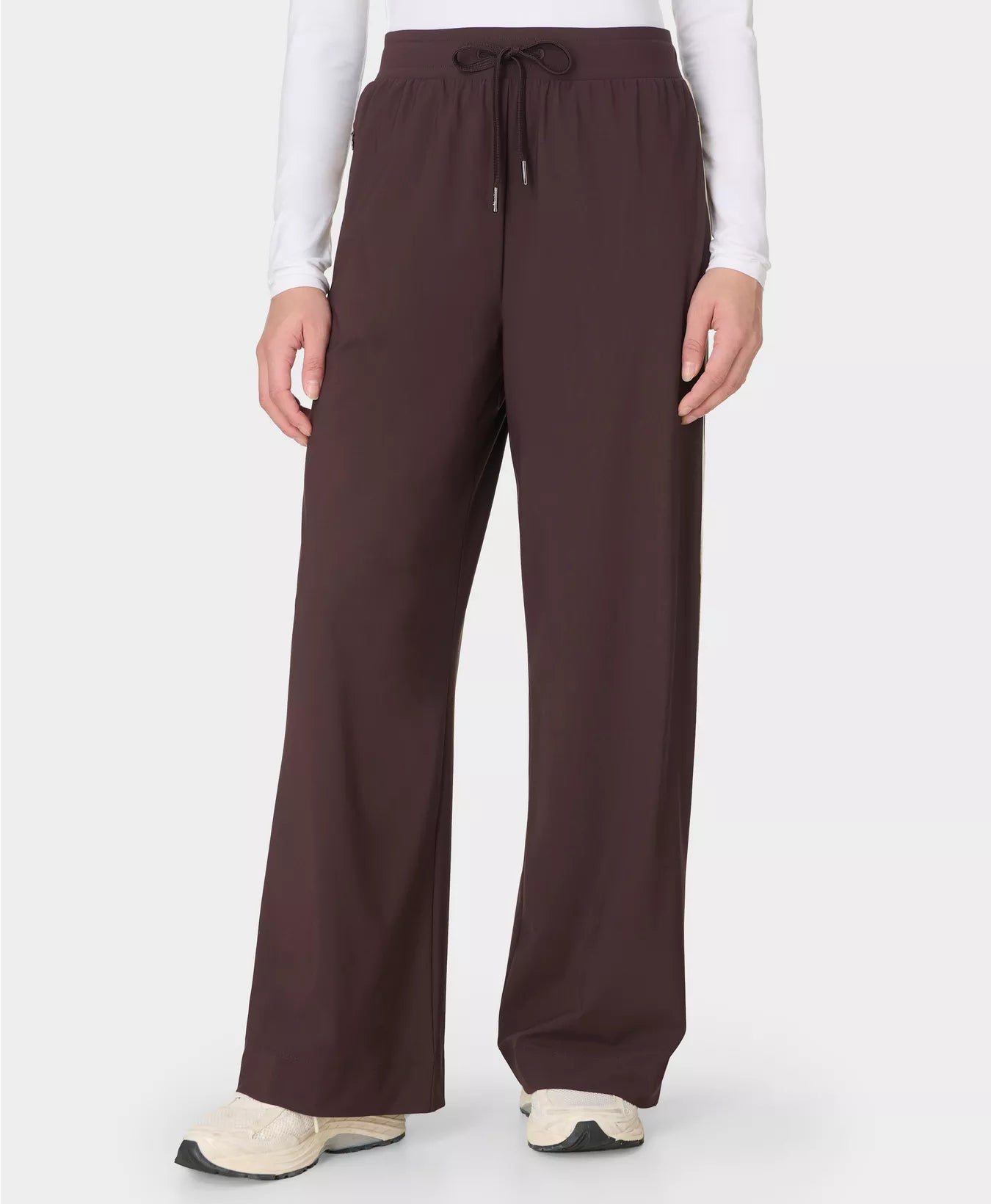 Explorer Side Stripe Wide Leg Trousers in Sable Brown