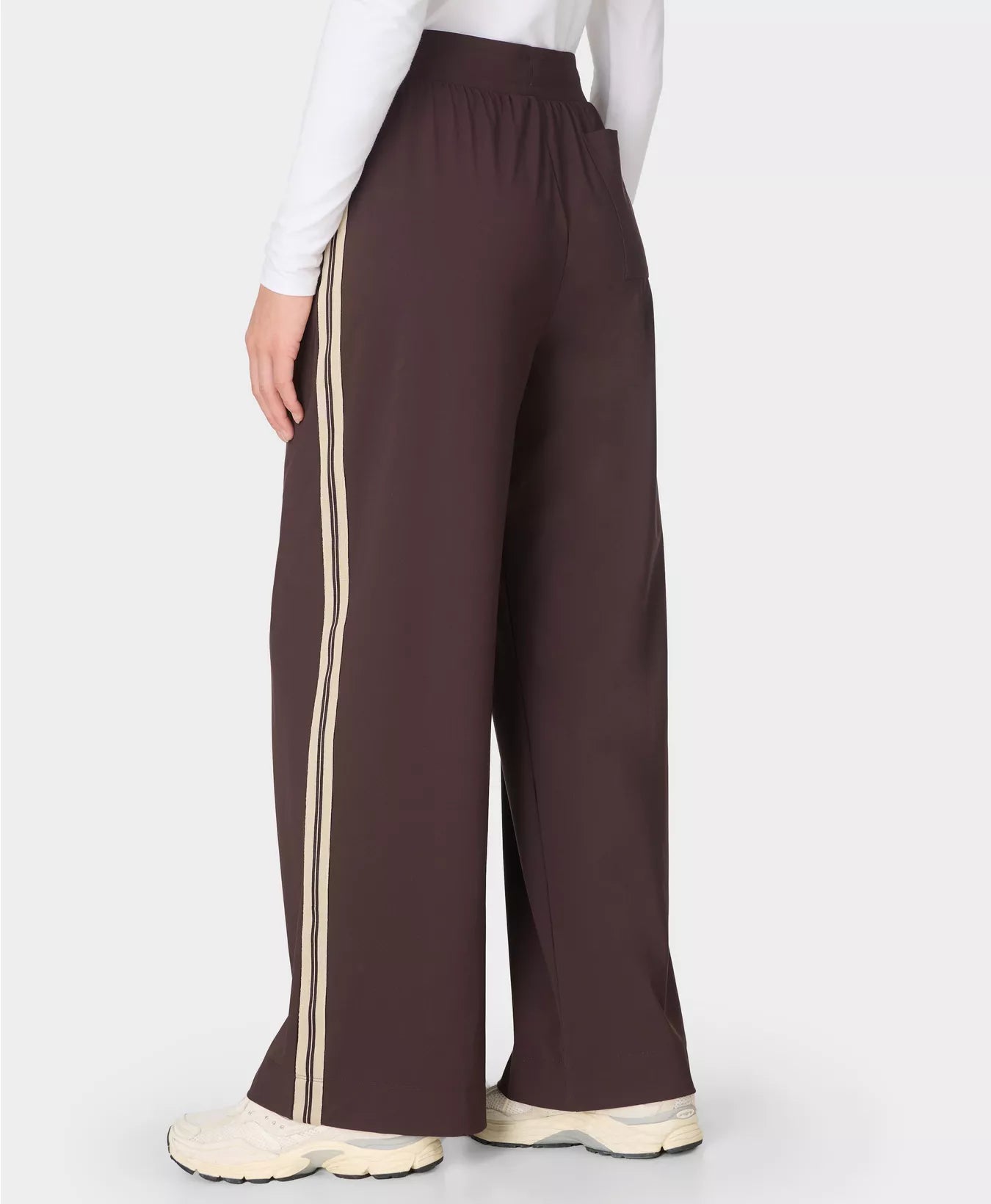 Explorer Side Stripe Wide Leg Trousers in Sable Brown