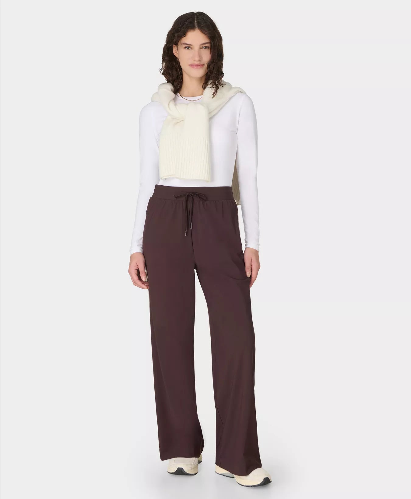 Explorer Side Stripe Wide Leg Trousers in Sable Brown