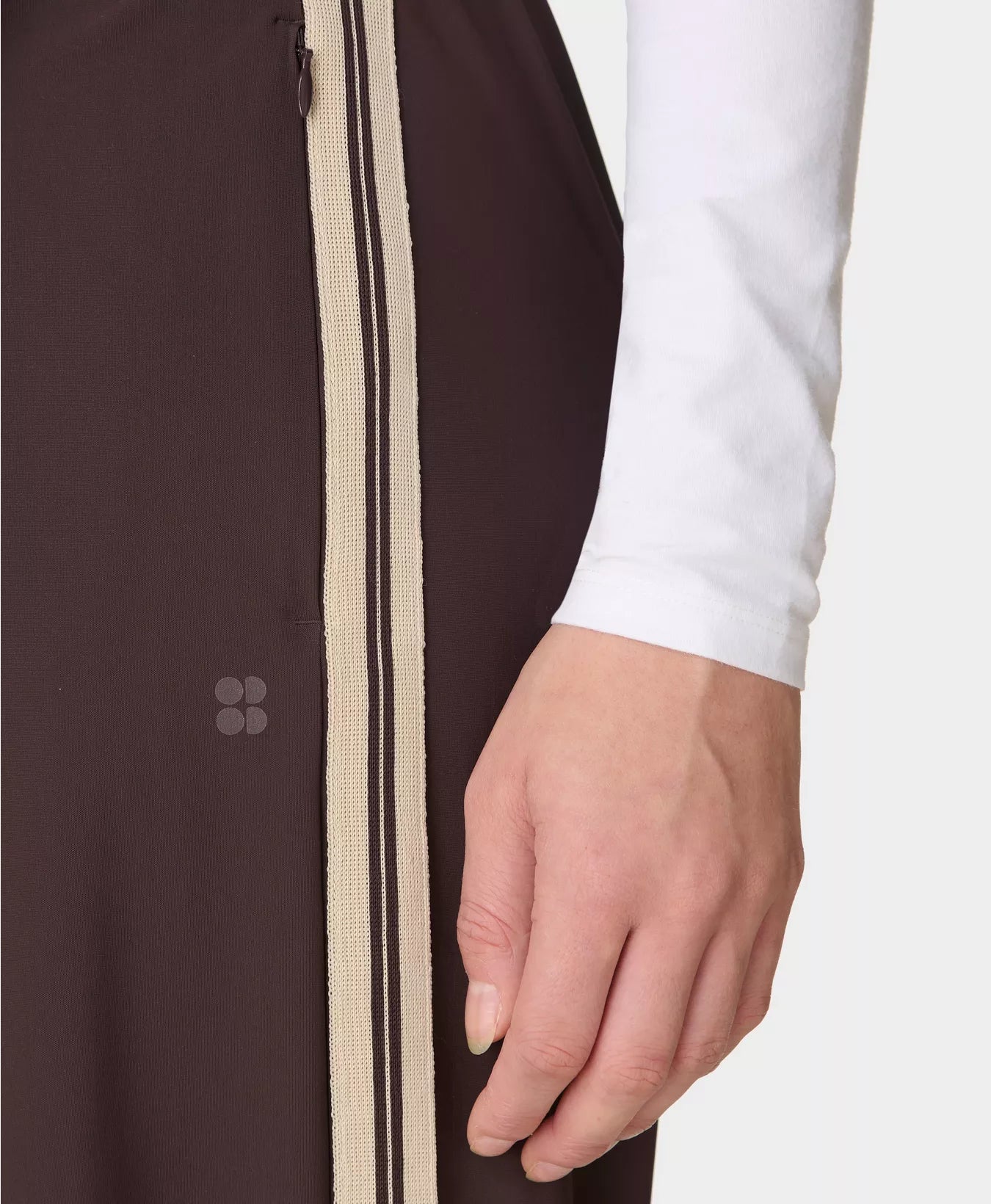 Explorer Side Stripe Wide Leg Trousers in Sable Brown