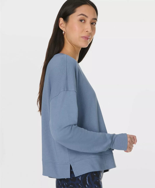 After Class Crop Sweatshirt in Luxe Blue