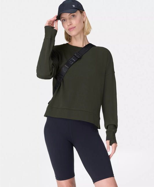 After Class Crop Sweatshirt in Nori Green