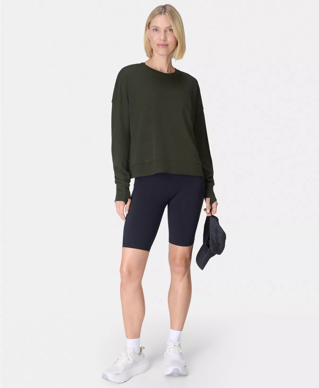 After Class Crop Sweatshirt in Nori Green