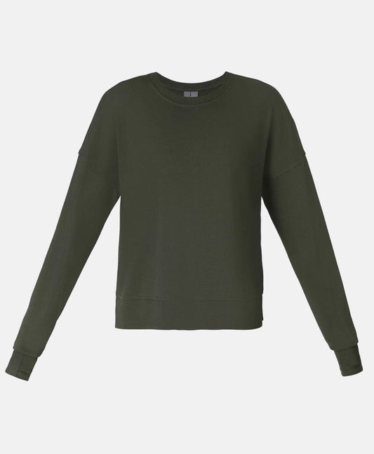 After Class Crop Sweatshirt in Nori Green