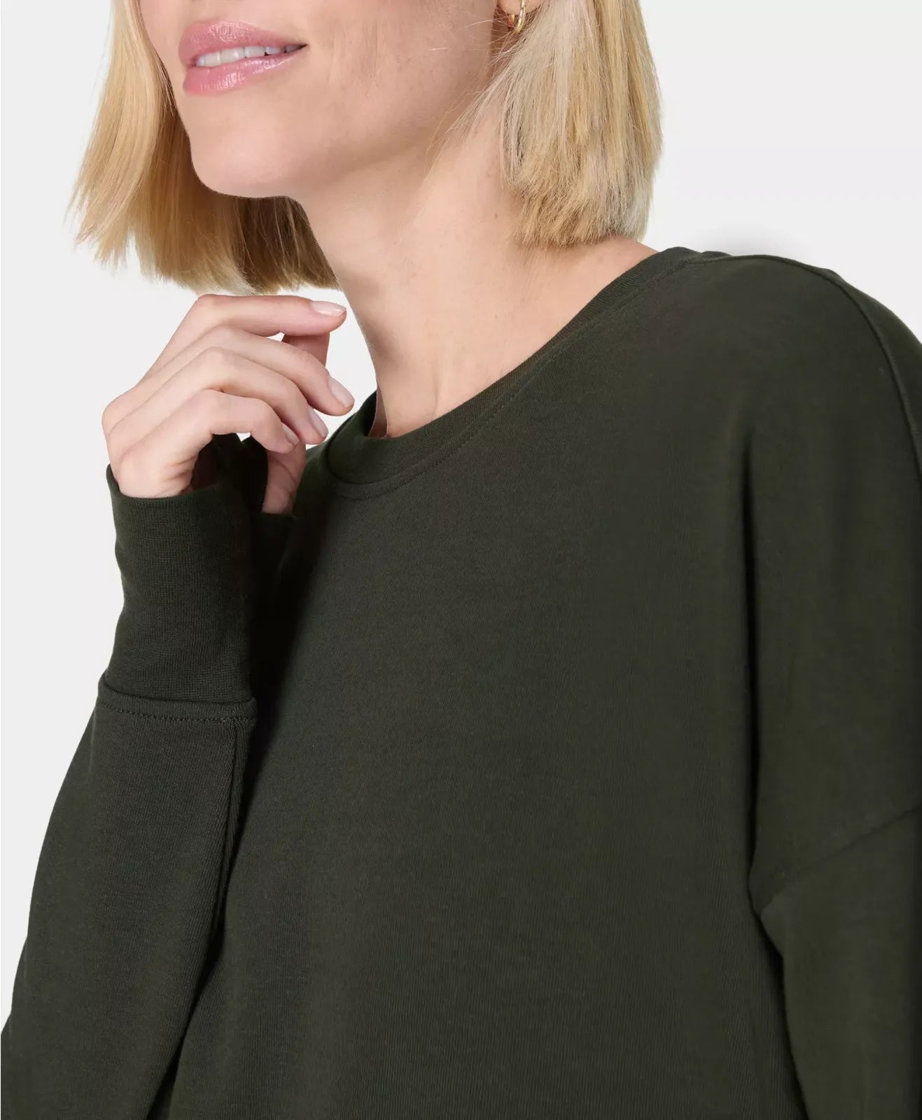 After Class Crop Sweatshirt in Nori Green