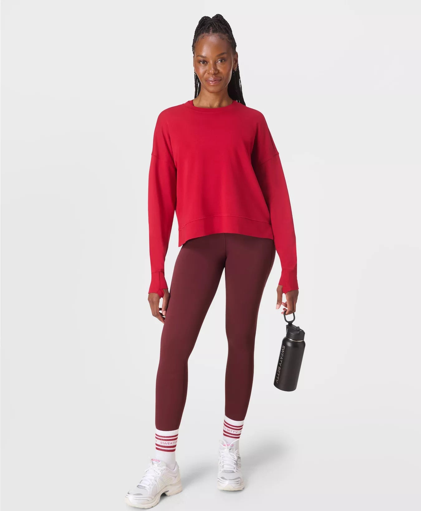After Class Crop Sweatshirt in Pepper Red