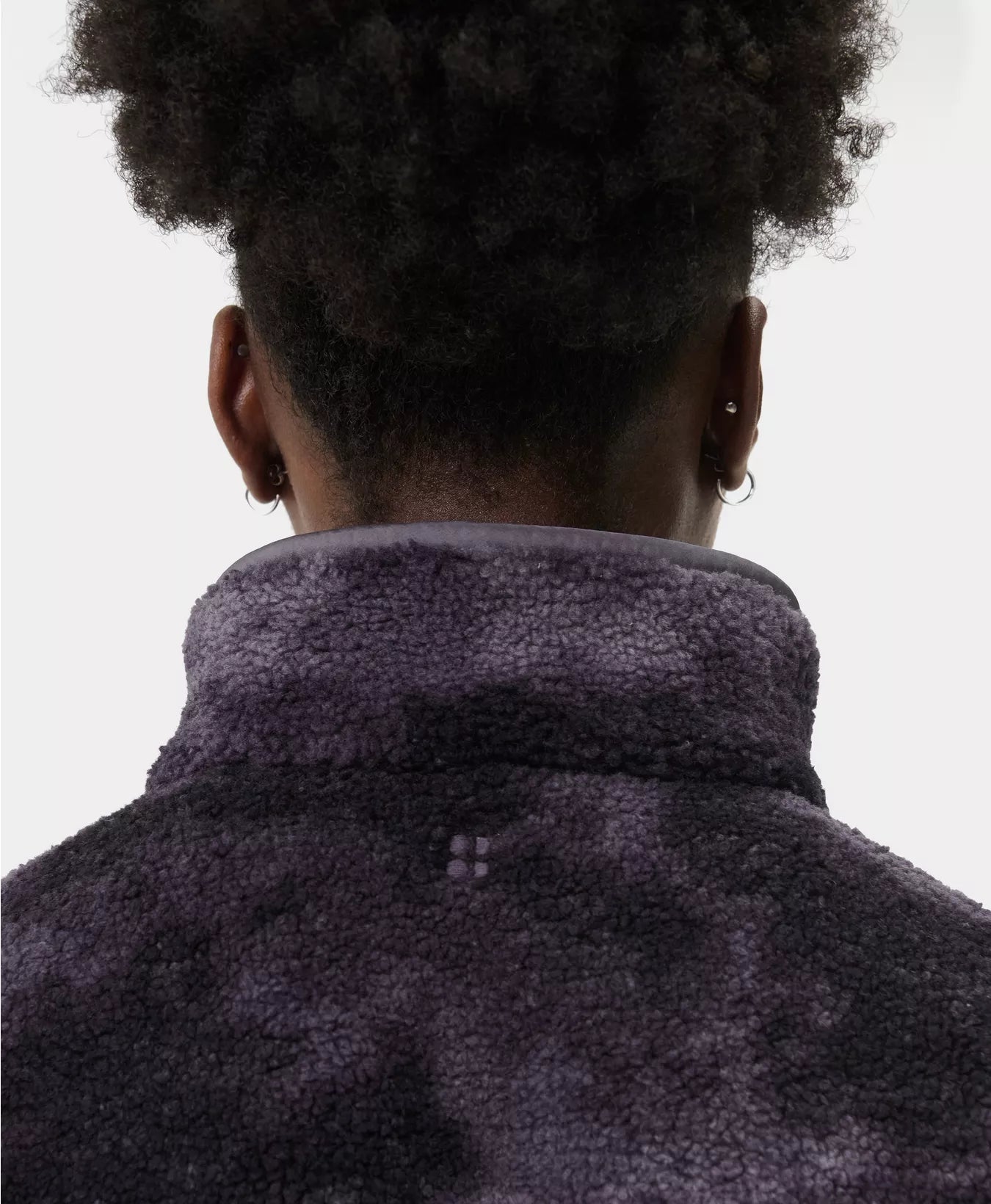 Plush Half Zip Fleece in Grey Moon Texture Print